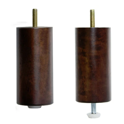 Leg Daddy 4" Pierna Cilíndrica Caoba con Deslizadores Ajustables, Juego de 4 Foto 1 de 3