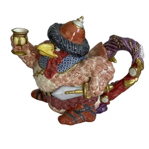 Rare Fitz & Floyd Attila The Hen Teapot Limited Edition Ceramic Porcelain Mint - Picture 1 of 6
