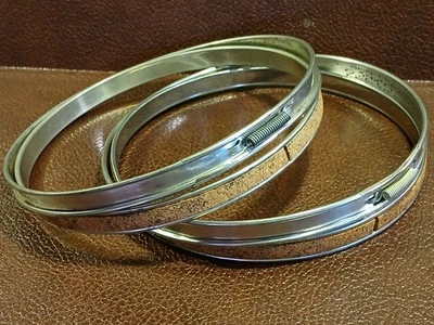 VTG Embroidery Hoops 6" Round Metal / Cork-Lined / Spring Tension / Set of 2 USA - Image 1 of 4