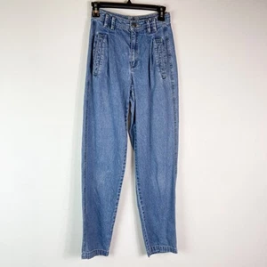 Pantalones de mezclilla para mujer Liz Claiborne azules tiro alto pierna recta deportivos mamá 4 - Imagen 1 de 5