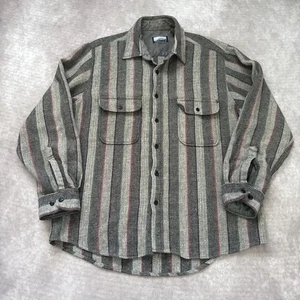 Vintage Fieldmaster Shirt Mens Large Wool Blend Striped Button Up Outdoors 90s - Picture 1 of 16