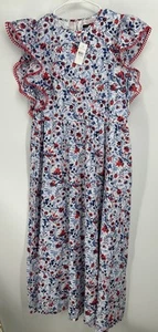 NWT $179 Ann Taylor Floral Ruffle Sleeve Maxi Dress Cherry Glow Small - Picture 1 of 8