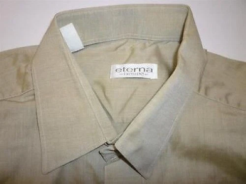 Eterna Excellent Camicia Oliva Lucida Manica Lunga 41 Come Nuova #E1141 - Immagine 1 di 1