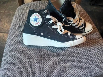 Vintage Converse Size 7 Black Wedge Women's  - Image 1 of 4