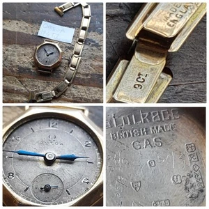 Reloj Omega de oro de 9 quilates de 1934 con correa británica Raleigh de oro de 9 quilates, cal.19,4 T2, garrapatas - Imagen 1 de 24