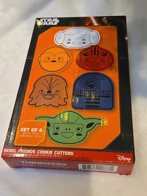 Juego de 6 cortadores de galletas Disney Thinkgeek Star Wars Rebel Friends, nuevo en paquete Foto 1 de 2
