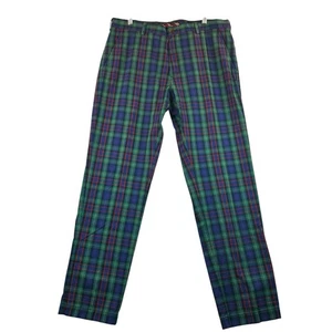 Brooks Brothers rote Fleecehose Herren 37x32 kariert Tartan Hose grün blau Golf - Bild 1 von 16