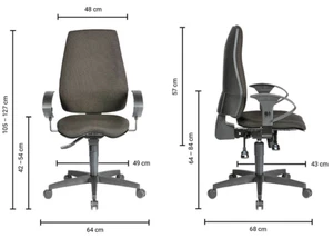 Realspace EIGER ergonomischer Bürostuhl Stoff Schwarz bis 110kg - Bild 1 von 1