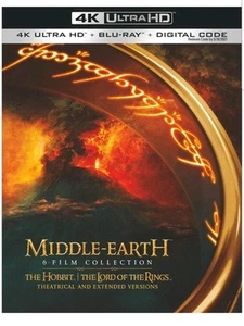 Middle Earth 6-Film Collection 4K Lord Of The Rings The Hobbit - NO DIGITAL - Foto 1 di 3