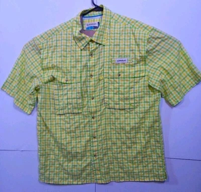 Magellan Outdoors Mens Shirt Large Fish Gear Vent Flap Green Yellow Magwick  - Image 1 of 4
