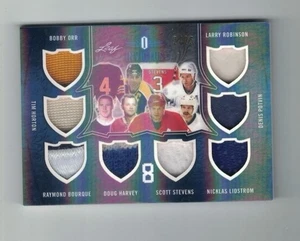 BOBBY ORR Horton BOURQUE POTVIN +4 2017-18 Leaf Invictus 8 JERSEY PATCH #2/25 - Picture 1 of 2
