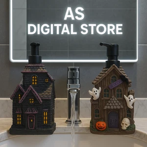 Decorative Light-Up Lotion & Soap Dispenser Pump Bottle Halloween Edition Bathr. - Picture 1 of 8