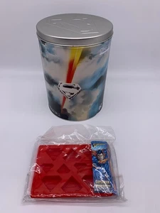 Set DC Superman Shield Logo Red Silicone Ice Cube  + Popcorn bucket - Picture 1 of 9