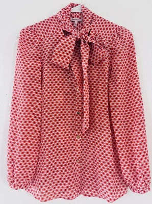 Женская блузка Juicy Couture Scarborough Amelia 2 красно-белый шелковый галстук-бабочка - Изображение 1 из 4