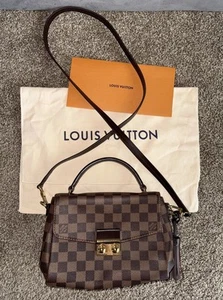 Authentic Louis Vuitton Damier Ebene Croisette Bag w/ Shoulder Strap & Tassel - Picture 1 of 24