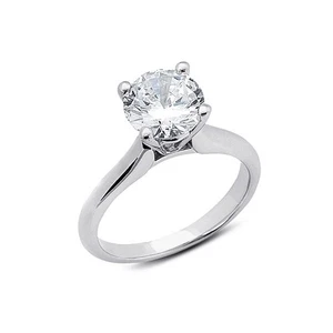 4.37ct F-SI3 Round Earth Mined Certified Diamond 14k  Solitaire Engagement Ring - Picture 1 of 9