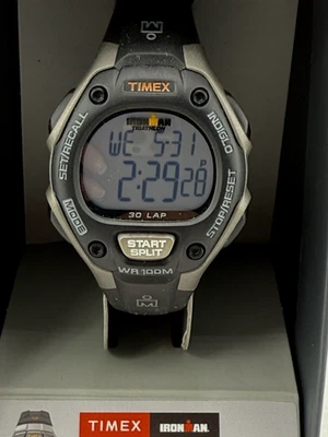 Timex Ironman Black Digital Watch Men 38mm 30 Lap Indiglo T5K821JT- New!! - Image 1 of 4