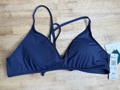Roxy Women's Beach Classics Athletic Triangle Bikini Top, Blue XL  $40 - Image 1 of 4