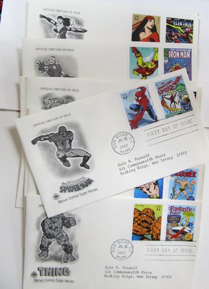 US 4159a-t FDC Marvel Comics Super Heroes Set - Image 1 of 1