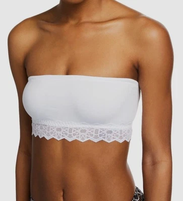 Cosabella Women's White Avi Stretch Strapless Lace Trim Bandeau Bra Size M - Image 1 of 2