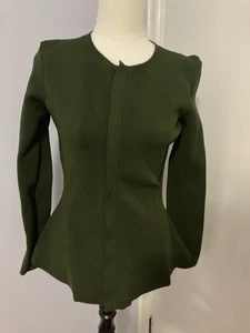 SCANLAN THEODORE Elegant Cape Olive Round Neck Long Sleeve Jacket Size Small - Picture 1 of 7