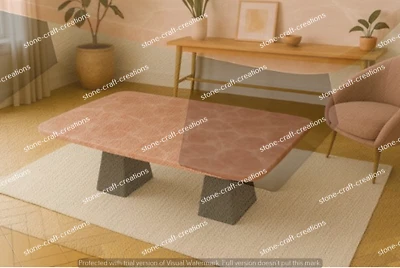 Rose Quartz Coffee Table – Natural Crystal Stone Centerpiece for Elegant arts - Image 1 of 4