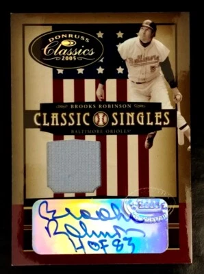 BROOKS ROBINSON-Donruss 经典 (#5/5) 带嵌入球衣/亲笔签名/亲笔签名 1/1 类型 — 第 1/2 张图片