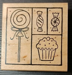 Lollipop. Candy, Cupcake Cook Bake Recipe Rubber Stamp USA Great Impressions - Picture 1 of 10