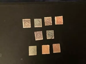 Philippines stamps. Telegraph stamps from 1880's under spain 3 mint, 6 used - Imagen 1 de 2