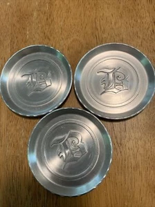 Vintage 3 Piece Monogram “B” Aluminum Coasters Mid Century - Picture 1 of 2