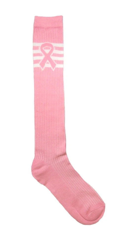Lote de 5 CALCETINES TUBO hasta la rodilla para cáncer de mama talla 9-11 (5 pares) cinta rosa Foto 1 de 1