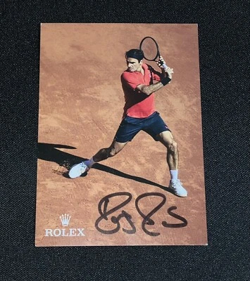 ROGER FEDERER - ORIGINAL HAND SIGNED AUTOGRAPH PROMO ROLEX CARD - VERY RARE 🎾 - Image 1 of 4