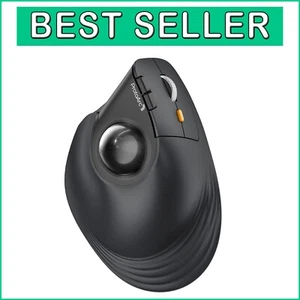 Quiet Bluetooth Vertical Trackball Mouse - Ergonomic and Multi-Device Compatible - Picture 1 of 9