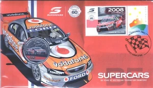 2020 Australia Supercars 50c Coin - PNC Stamp & Coin Cover - 2008 BF Falcon - Bild 1 von 2