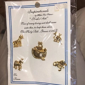 Inspirational Pins ~ Noahs Ark ~ Set of 5 Pins ~ Vintage ~ New - Picture 1 of 5