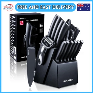 RAXCO Knife Set Kitchen Knife Set Knife Block Set Chef Knife Set with Block-AU - Picture 1 of 5