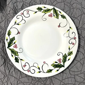 Piatto piatto HOLLY BERRY tavoli illimitato dipinto a mano 11" non sostituire - Foto 1 di 3