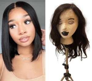 AALIYAH – ⭐14-inch 100% Virgin Brazilian Lace Front Human Hair Wig ⭐ - Picture 1 of 10