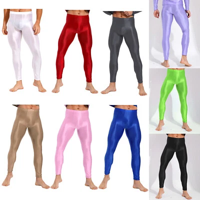 Men's Smooth Low Rise Bulge Long Johns Thermal Pants Underwear Pouch Legging - Image 1 of 4