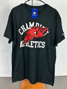 Champion Men's Black Classic Graphic Logo T-Shirt Short Sleeve Large NWT - Picture 1 of 13