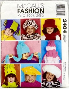 2001 McCalls Schnittmuster 3404 Kinder Mode Mützen Schals Fäustlinge Vintage 16842 - Bild 1 von 2