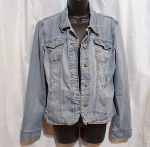 Villager by Liz Claiborne Button Up Jean Jacket Women's sz 10 - Picture 1 of 4