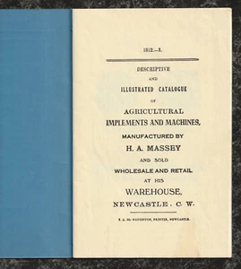 1983 Upper Canada Village Reprint 1862 Massey Agricultural Machine Catalog 24pgs - Bild 1 von 6