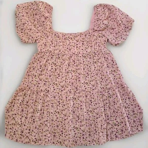 Anthropologie Dee Elly Mini Dress Pastel Pink Cute Puffy Sleeve Size L - Picture 1 of 7