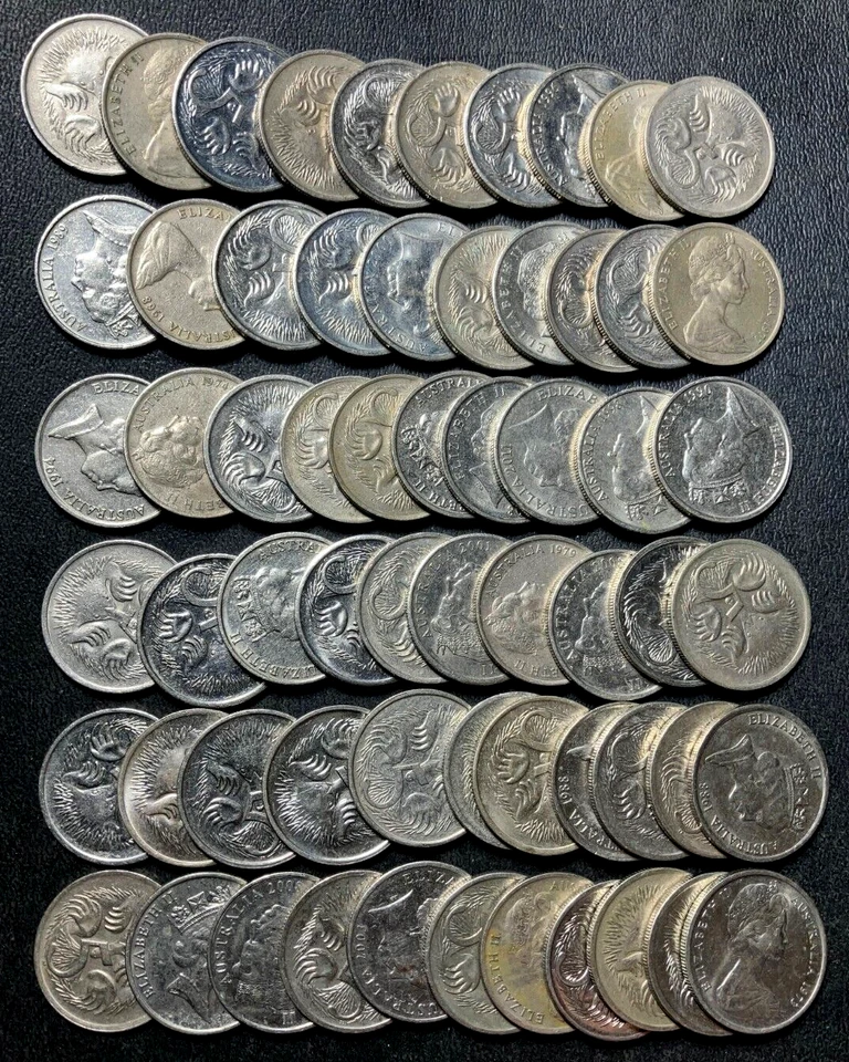 Old Australia Coin Lot - 60 HIGH GRADE 5 CENT COINS - BIG LOT - Lot #N13 - Image 1 of 1