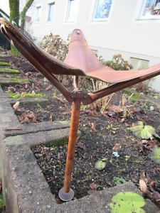 Alter Jagdstuhl mit  Lederauflage - Bild 1 von 4