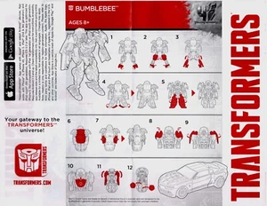 Transformers 4: Age of Extinction Bumblebee Deluxe Instruction Sheet Hasbro 2014 - Picture 1 of 2