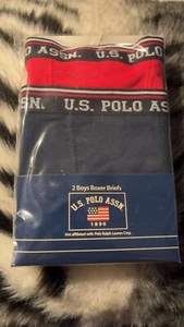 U.S. Polo Assn Boy's Boxer Briefs Color Red Navy Blue Size 12/14 - Picture 1 of 2
