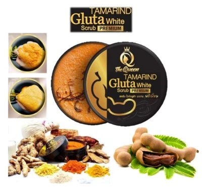 The Queen Tamarind Gluta Scrub 350g. Turmeric Herbal Exfoliate Bright Shine Skin - Image 1 of 4