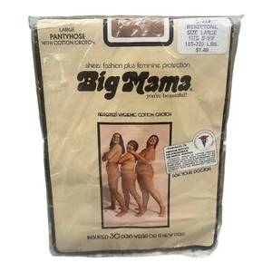 Big Mama Vintage 1977 Pantyhose 9044-L  Beigetone Large NIP 165-220lbs - Picture 1 of 2